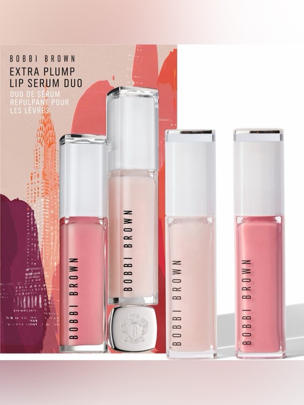 BOBBI BROWN EXTRA PLUMP LIP SERUM DUO in BARE PINK+BARE ROSE F/S NEW IN BOX!
